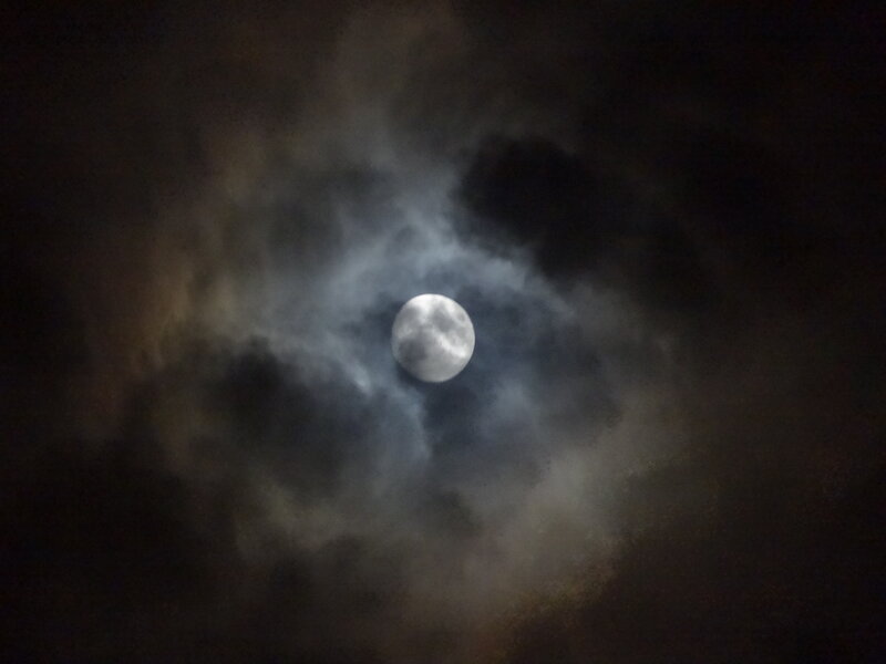 Full Moon in Clouds