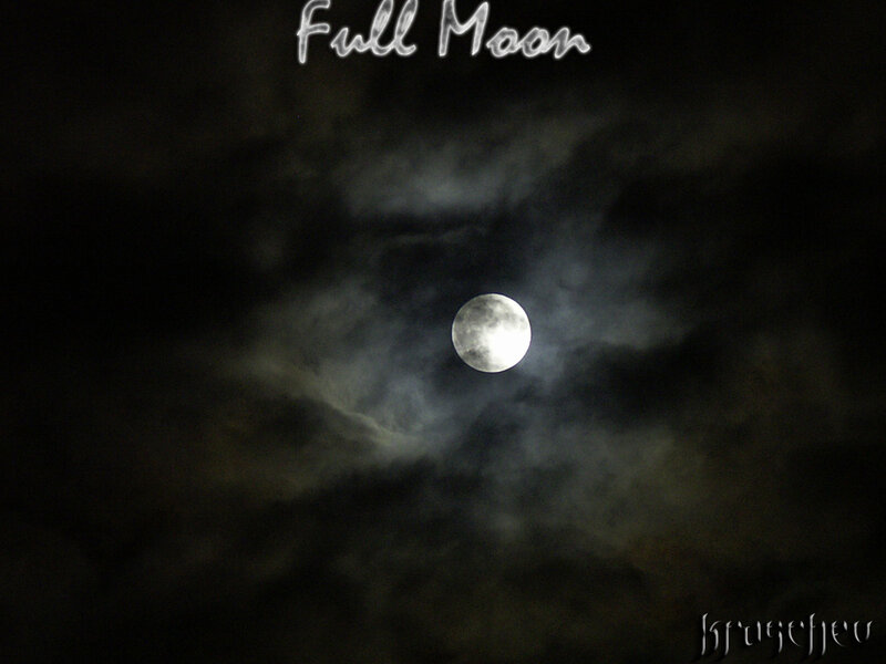 Full Moon in Cloudy Sky — Black, Dramatic, Night, Photograph, Clouds, White, Gray