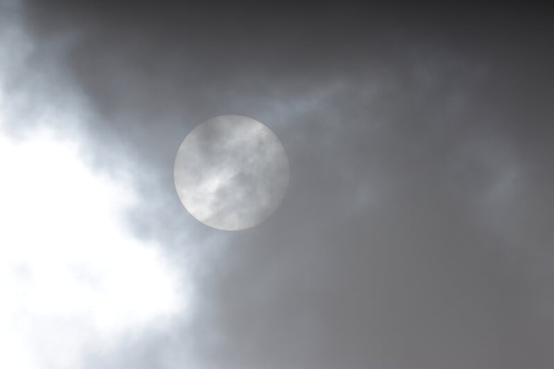 Full Moon in Cloudy Sky — Gray, Overcast