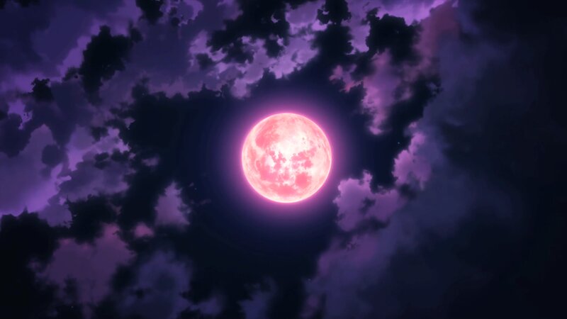 Full Moon in Cloudy Sky — Purple, Dramatic