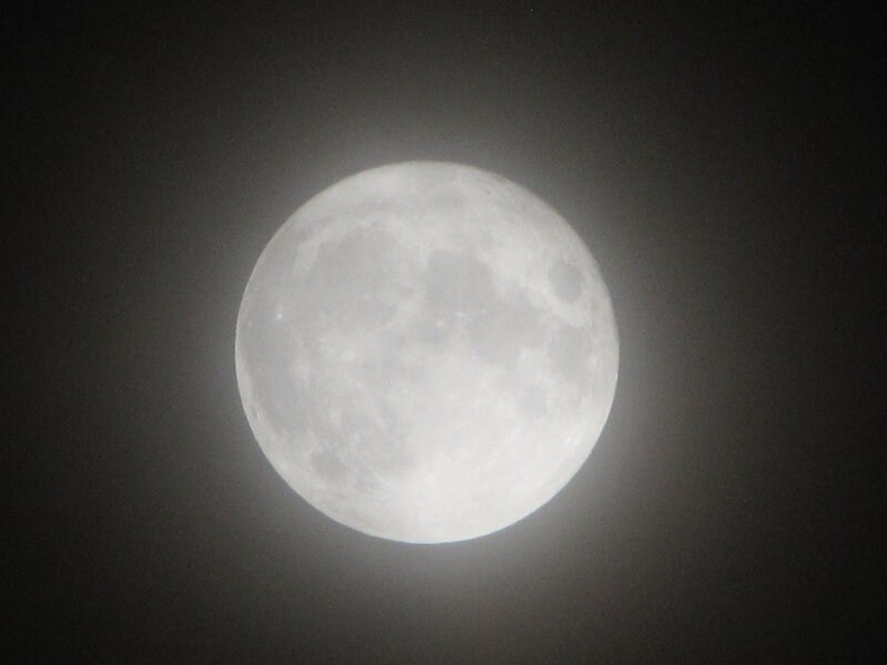 Full moon in night sky