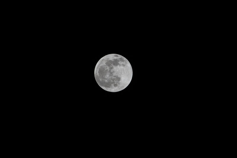 Full moon in night sky