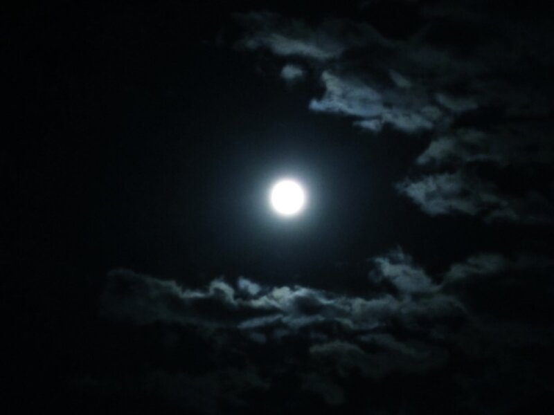 Full Moon in Night Sky — Black, Dark