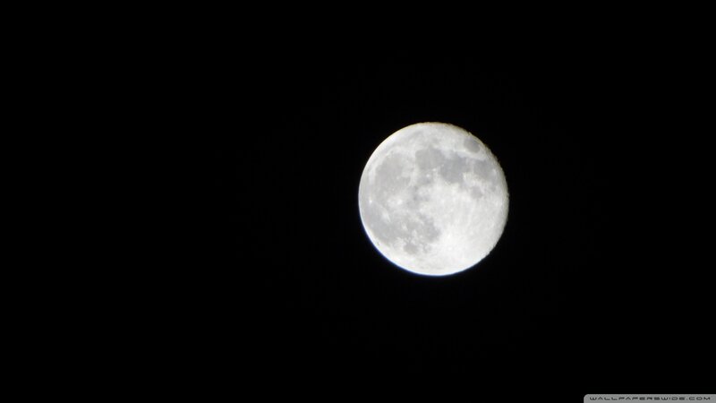 Full Moon in Night Sky — Black, Night Sky
