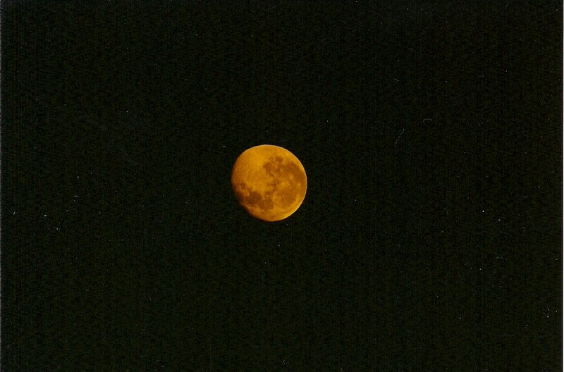 Full Moon in Night Sky — Black, Serene, Photograph, Night Sky, Stars