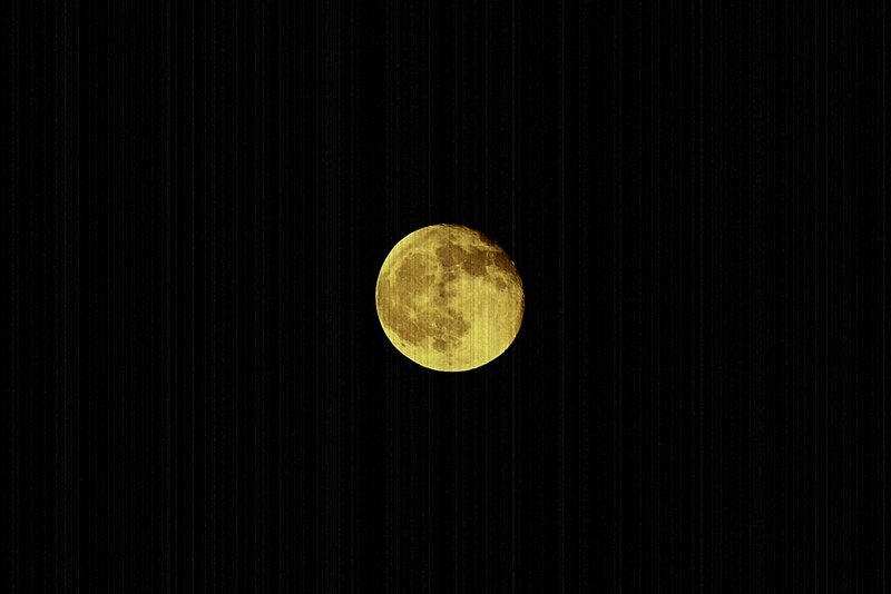 Full Moon in Night Sky — Black, Serene, Photograph, Night Sky, Yellow