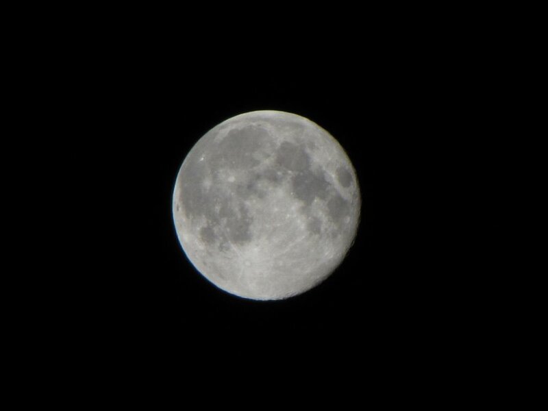 Full Moon in Night Sky — Gray, Serene, Photograph