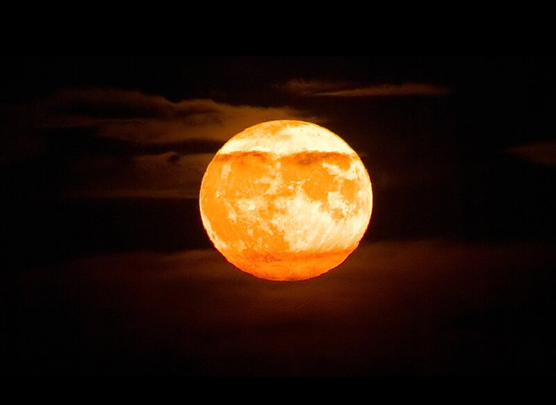 Full Moon in Night Sky — Orange