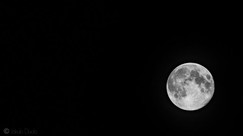 Full Moon in Night Sky — Serene, White