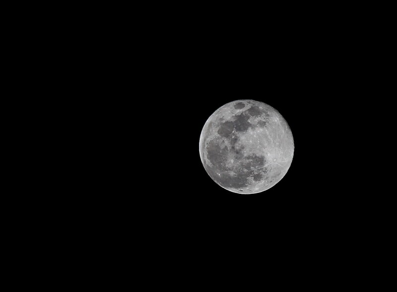 Full moon in night sky