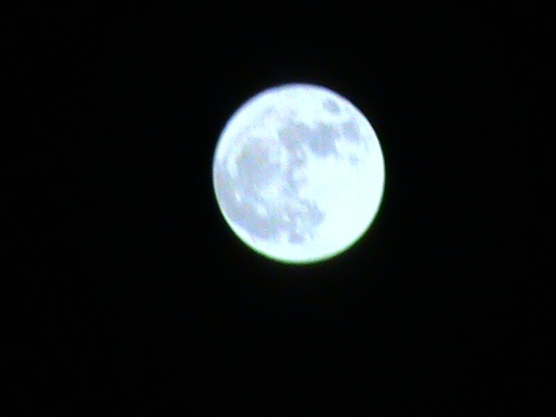 Full Moon in Night Sky — White, Serene