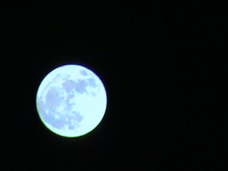 Full Moon in Night Sky — White
