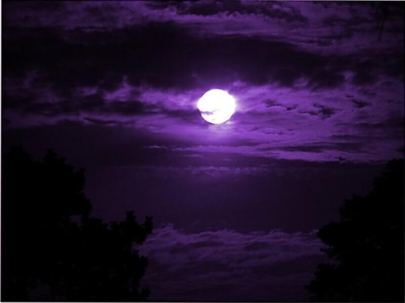 Full Moon in Purple Sky — Dramatic