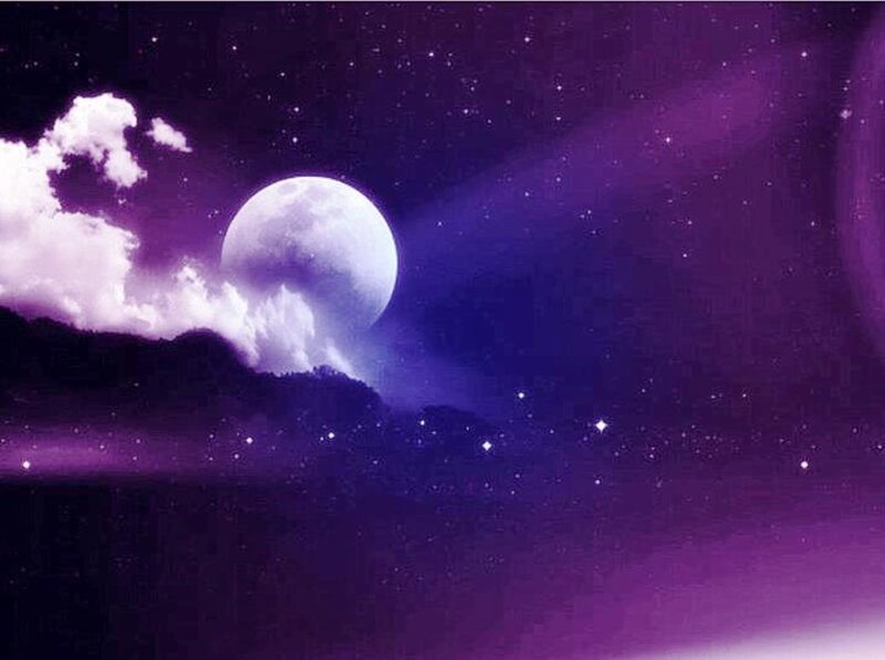Full Moon in Purple Sky — Serene