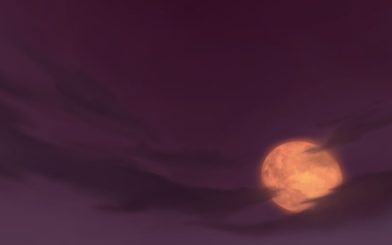 Full Moon in Purple Sky