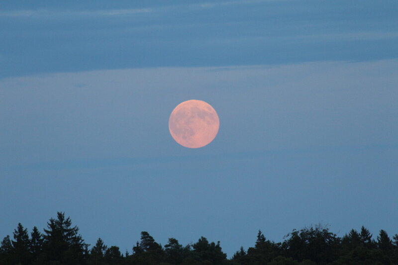 Full Moon in Sky — Blue, Serene