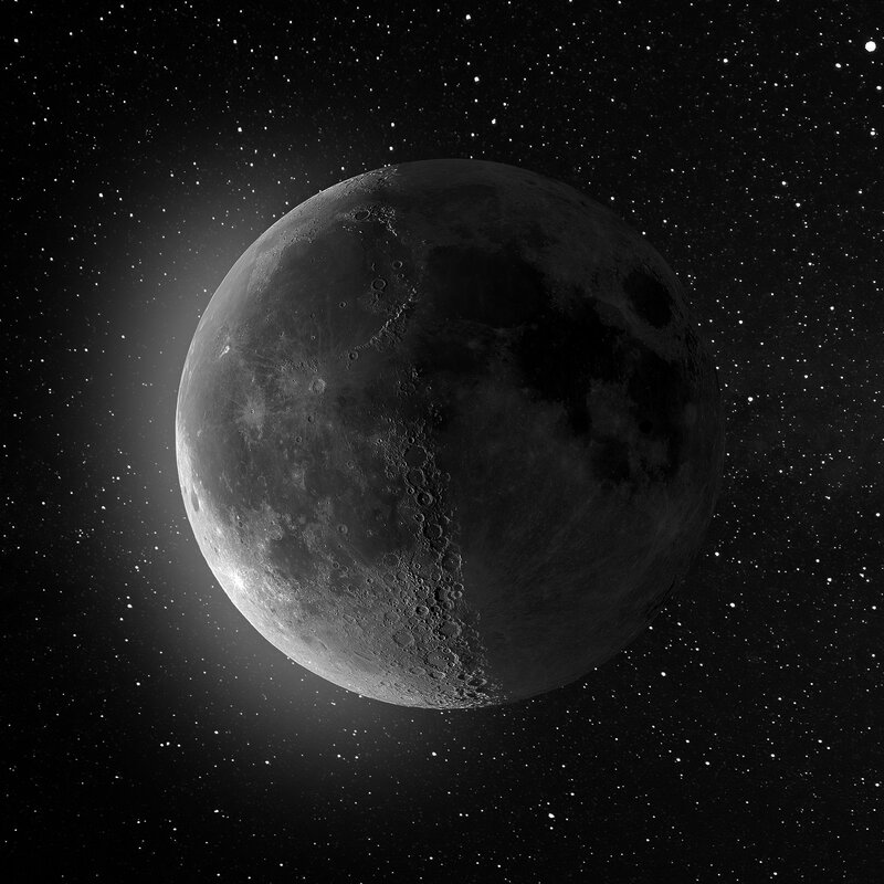 Full Moon in Space — Black, Dramatic