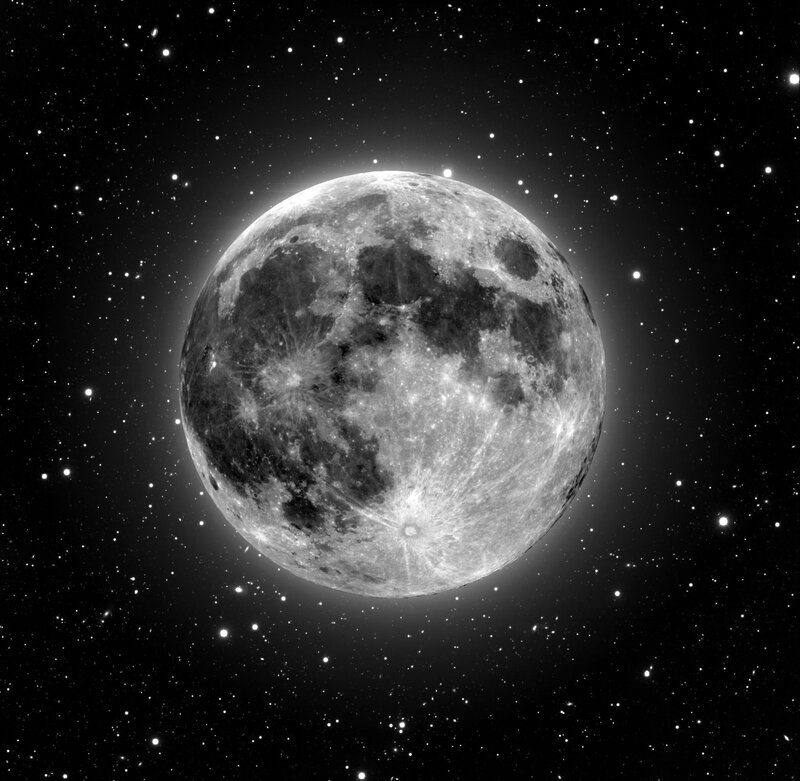 Full Moon in Space — Black, Serene