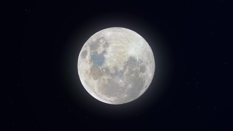 Full Moon in Space — Gray, Serene, Night