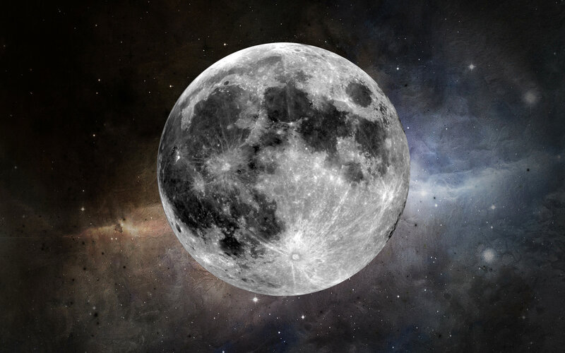 Full moon in space