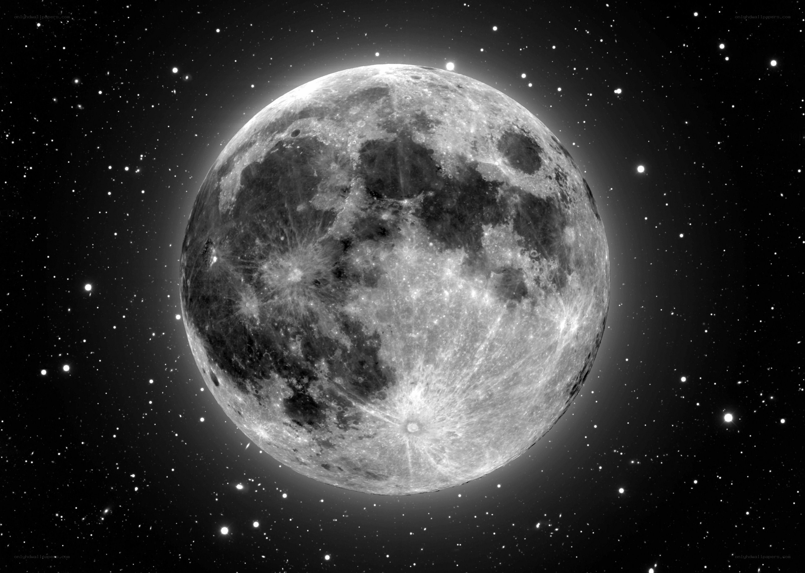 Full moon in starry night