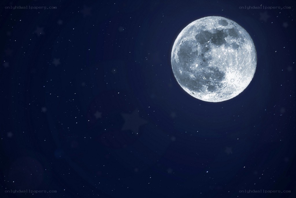 Full moon in starry night