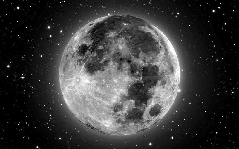 Full moon in starry night