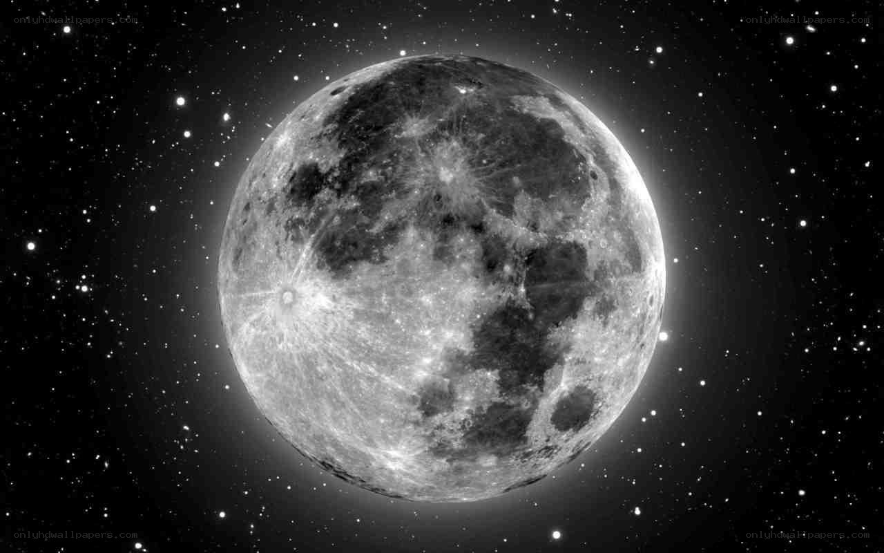 Full moon in starry night