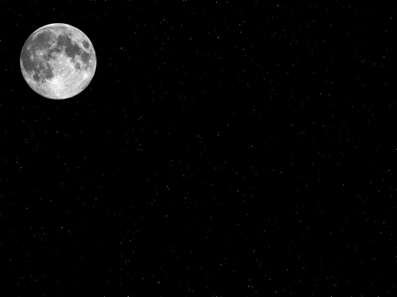 Full moon in starry night