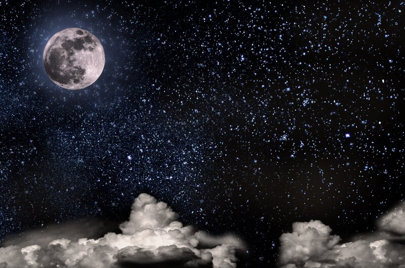 Full Moon in Starry Sky — Black