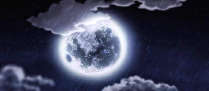 Full Moon in Stormy Sky — Blue