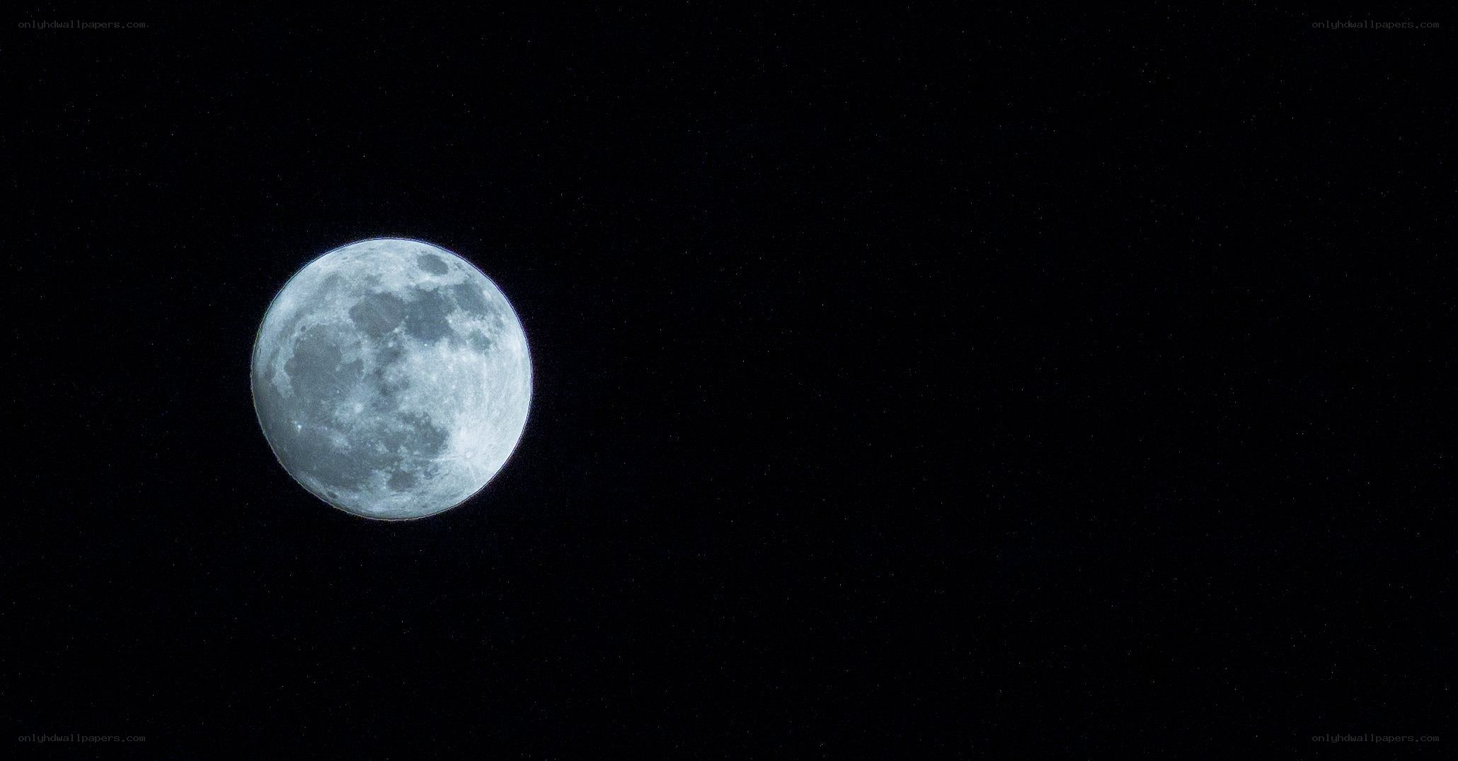 Full moon in the night sky