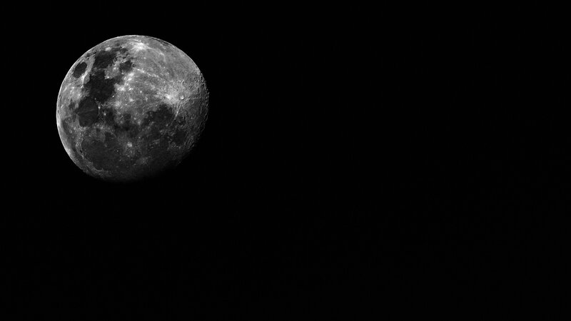 Full moon in the night sky
