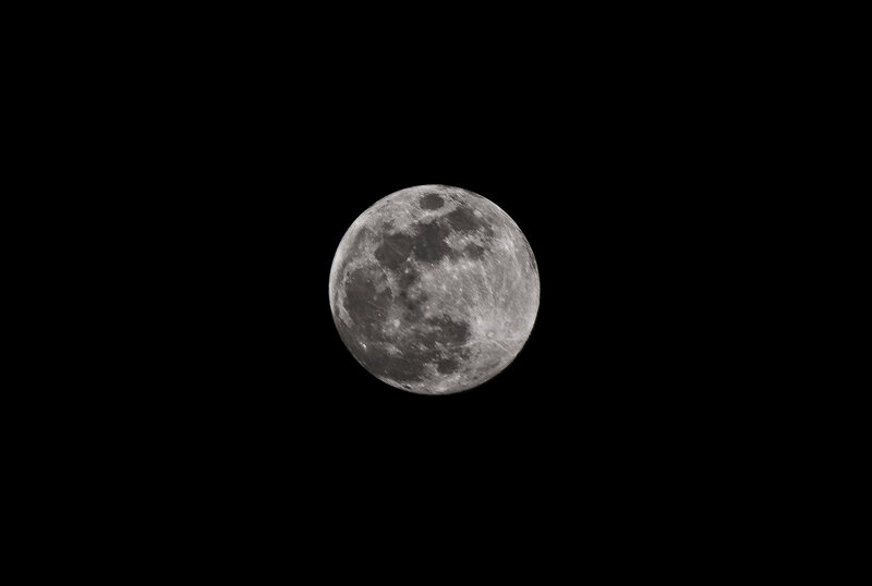 Full moon in the night sky