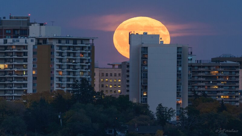 Full Moon over Buildings