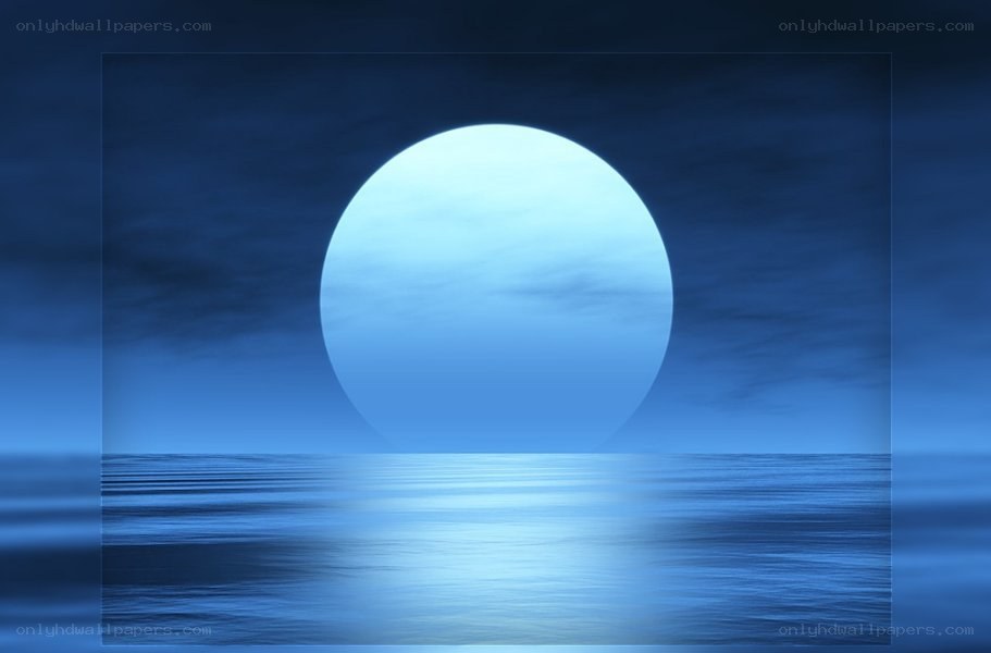 Full moon over calm sea