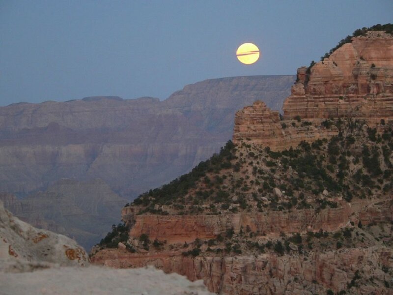 Full Moon over Canyon — Blue, Serene