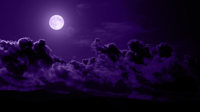 Full Moon over Clouds — Digital Art