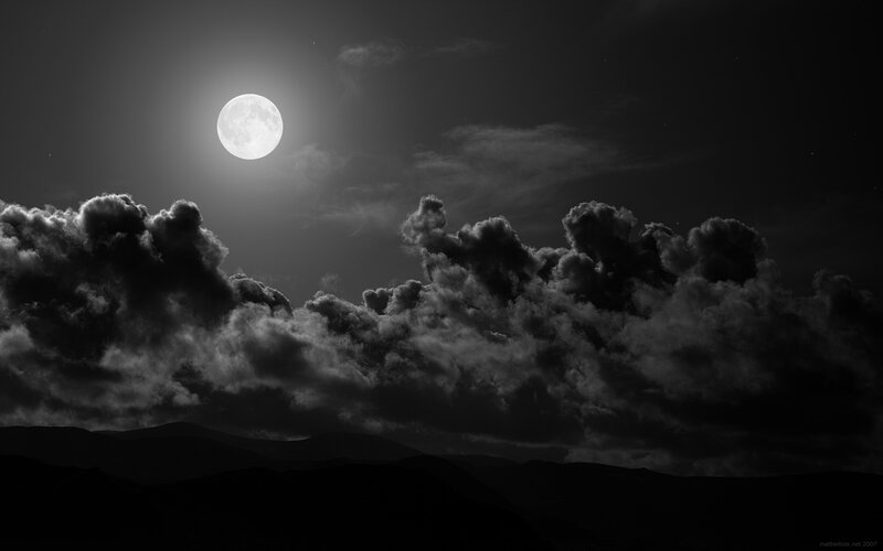 Full Moon over Clouds — Dramatic