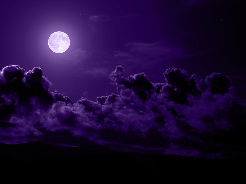 Full Moon over Clouds — Purple