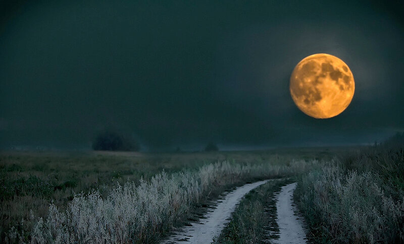 Full Moon over Dirt Road
