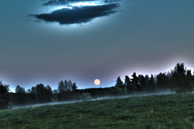 Full Moon over Field