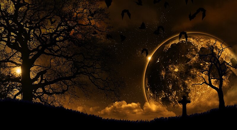 Full Moon over Graveyard