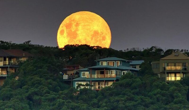 Full Moon over Houses