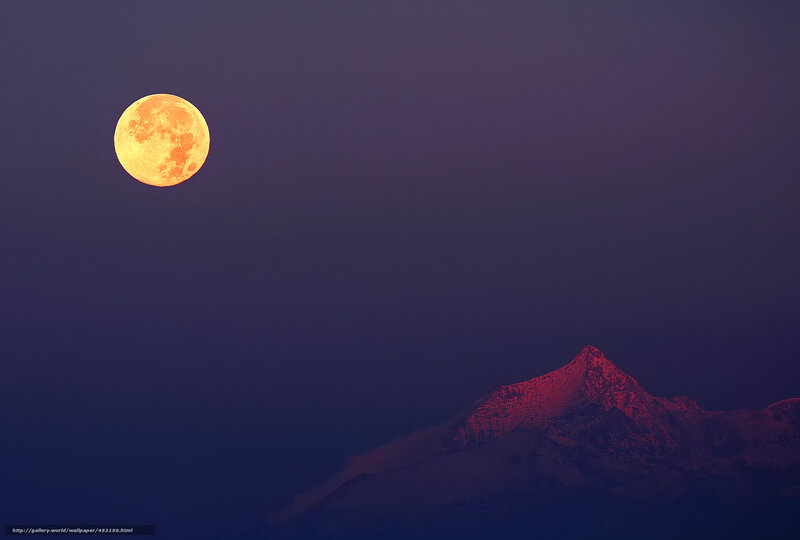 Full Moon over Mountain — Purple