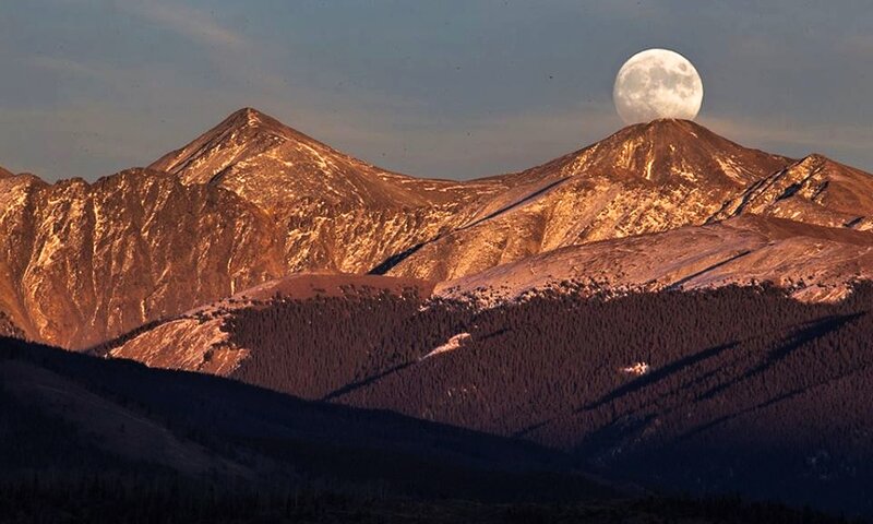 Full Moon over Mountains — Brown