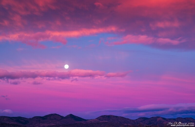 Full Moon over Mountains — Purple