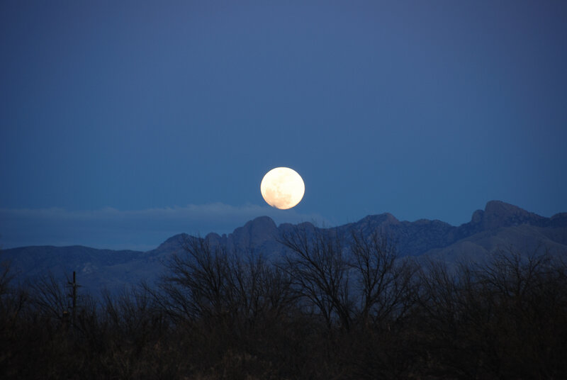 Full moon over mountains