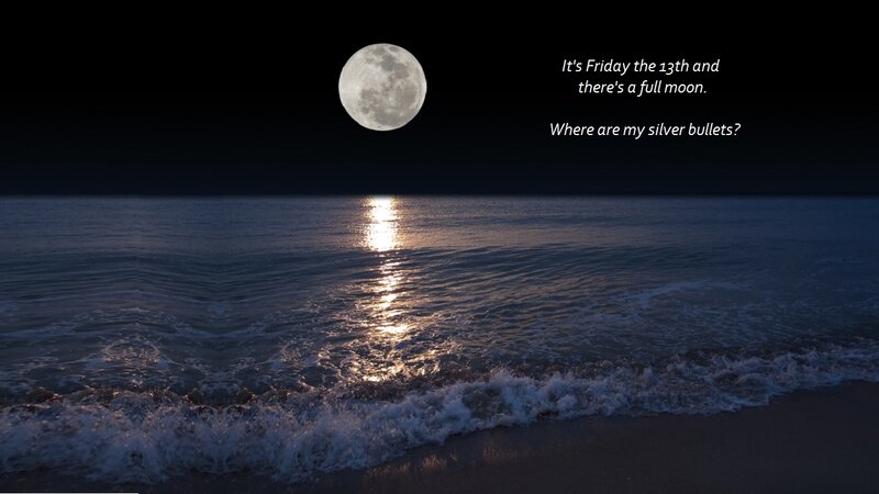 Full Moon over Ocean — Black, Serene, Night, Photograph, Waves