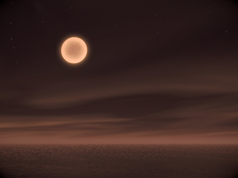 Full Moon over Ocean — Brown